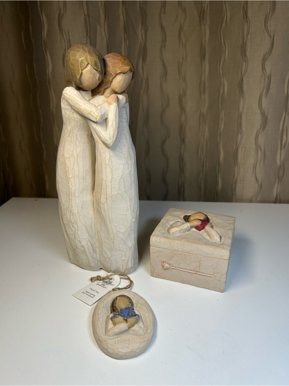 Willow Tree Carved Figurines Lot of 3